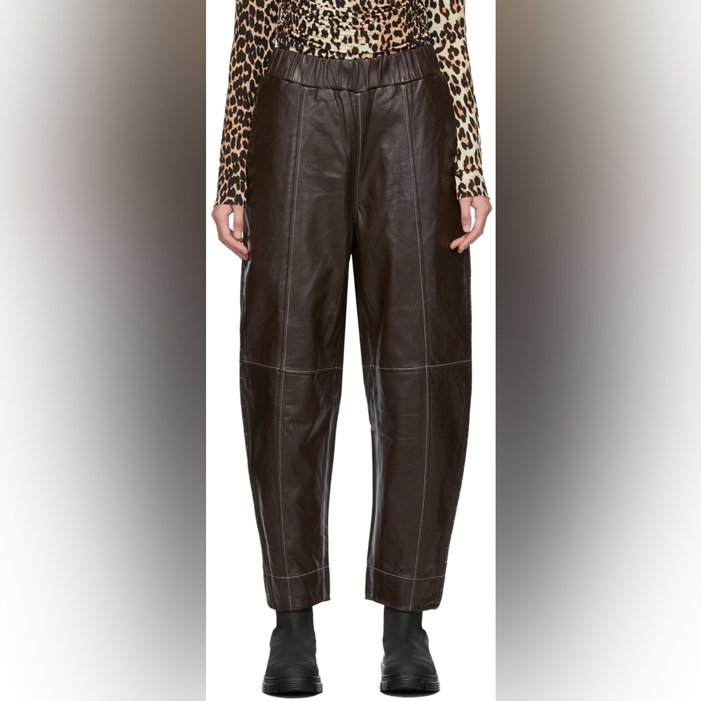Ganni leather lambskin pants